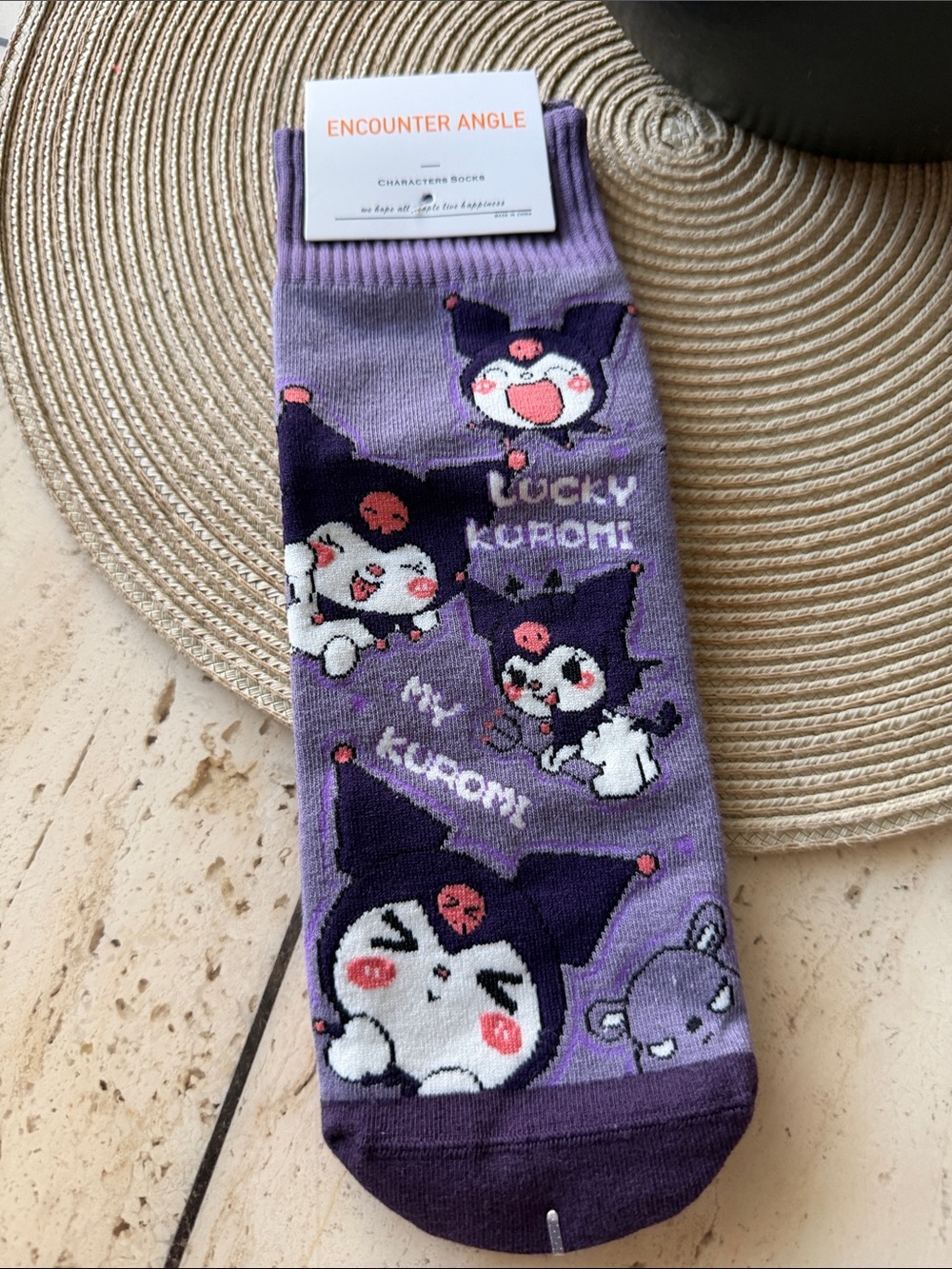 NWT Purple Kuromi Cat Socks by Encounter Angle Women 4-10